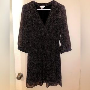 Charming Charlie Black Half Sleeve Dot Dress Size M